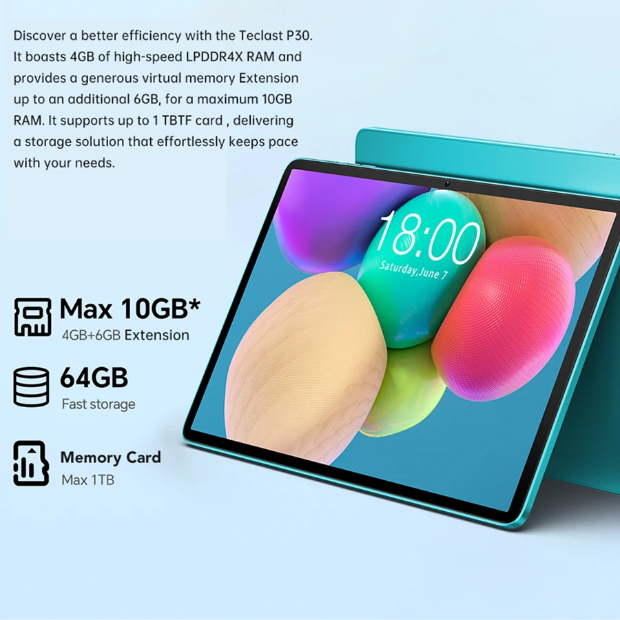 Teclast p30 1,8 all winning tablet a523 8-Kern GHz/ 10GB(4GB 6GB)RAM/64GB ROM/10,1 Zoll 6000 × IP/WLAN/mAh/Typ C/5MP 2m