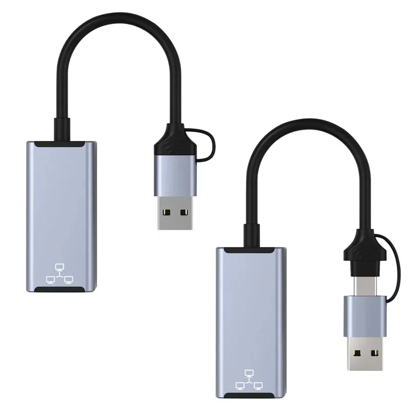 USB-адаптер Ethernet типа C USB3.0 1000 Мбит/с USB RJ45 Сетевая карта для ноутбука Xiaomi Mi Box PC Интернет USB Lan