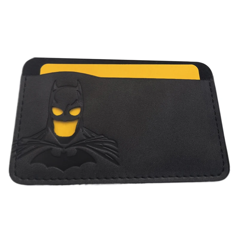 1 stks lederen vleermuis ID-kaarthouder geval portemonnee gepersonaliseerde superheld masker kaarthouder cadeau