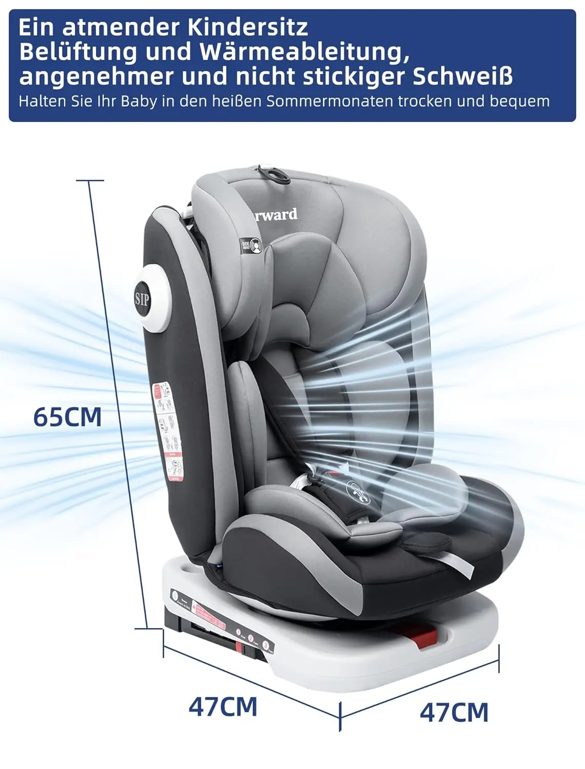 Siège auto bébé AP03 KL005 ECE R129 pivotant à 360° avec Isofix ECE R129, Groupe 0+1/2/3 (9-36 kg/0-12 ans), ceinture de sécurité 5 points