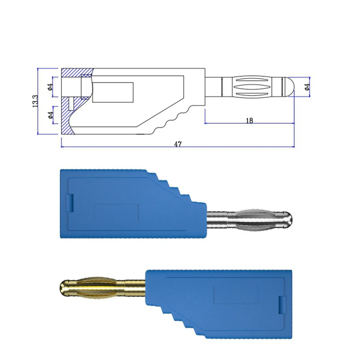 A10Z-10pcs/Set Konektor Steker J.10054 4Mm Stackable Plug Pisang Plug Wajah Konektor Kawat Multi-Fungsi