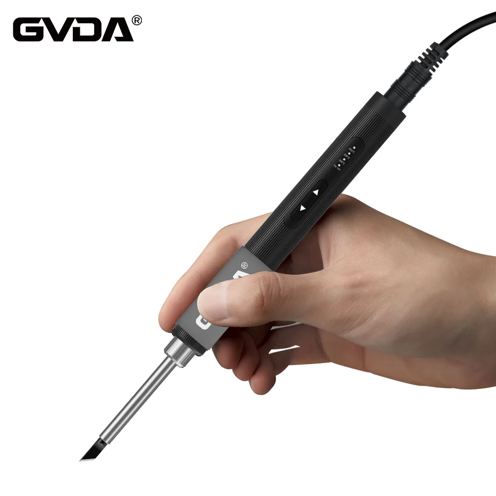 GVDA soldador eléctrico herramienta de soldadura calentador de cerámica reparación de temperatura ajustable lápiz de calor pluma de soldadura portátil