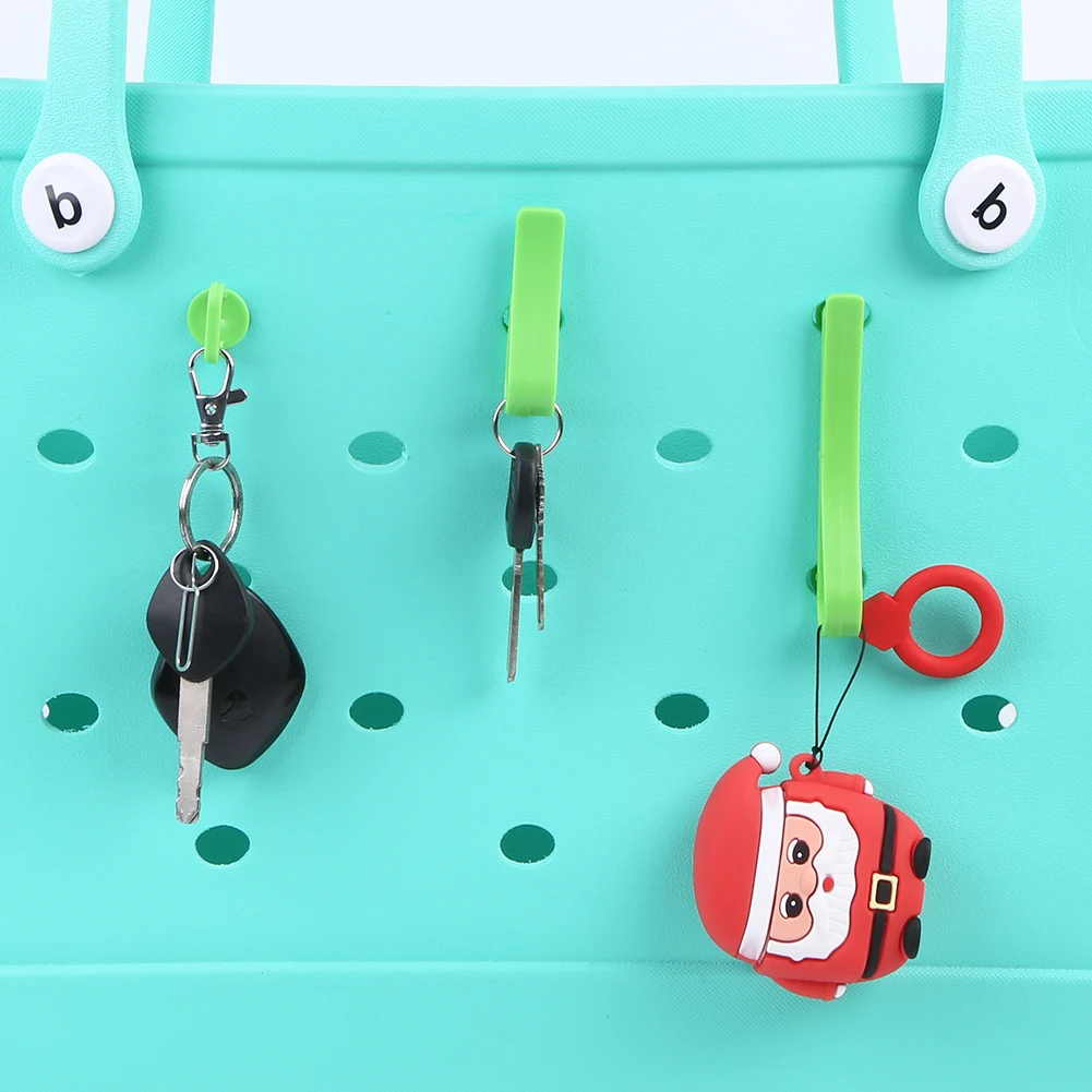 3 ชิ้น/เซ็ตตะขอพลาสติก Multi-Purpose Charm Hooks Universal Key Holder Organizer สําหรับ Bogg Tote Bag