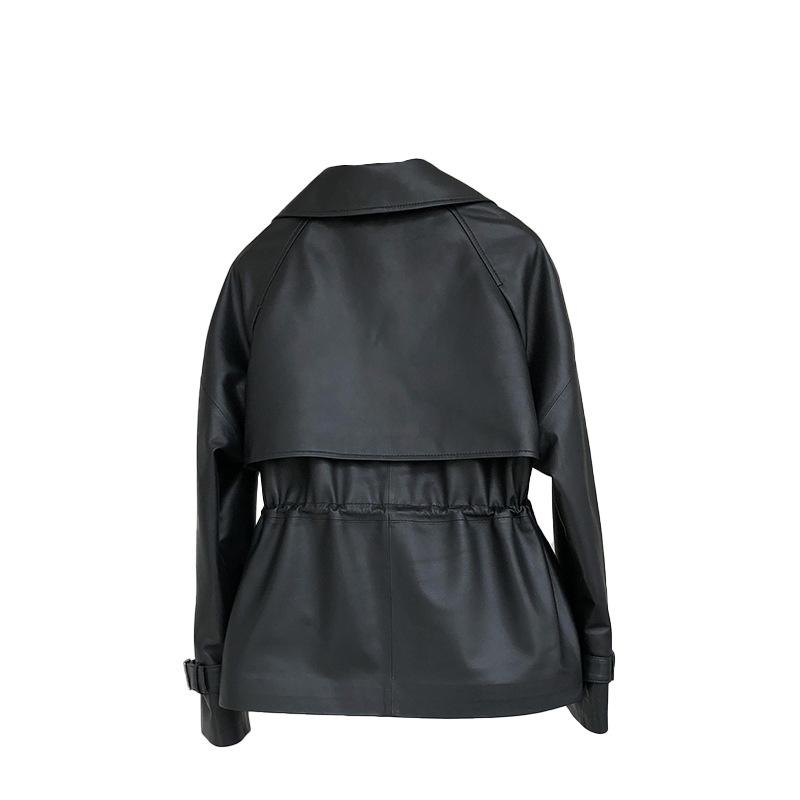 女性のための本革のシープスキンジャケット,コートとジャケット,ショート,秋,春,2023グリーンシンクエアレディ,921