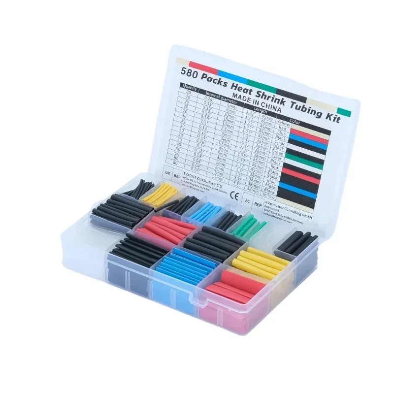 127Pcs-800Pcs Color heat shrink tubing box insulating sleeve set combination wiring artifact