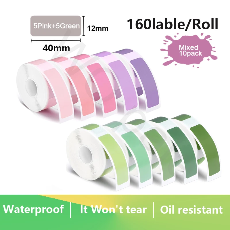 5ม้วน 800แผ่นกระดาษฉลากความร้อนสีสันสดใสราคาบ้านและห้างสรรพสินค้าเข้ากันได้กับเครื่องพิมพ์ฉลากยี่ห้อหลายเครื่อง