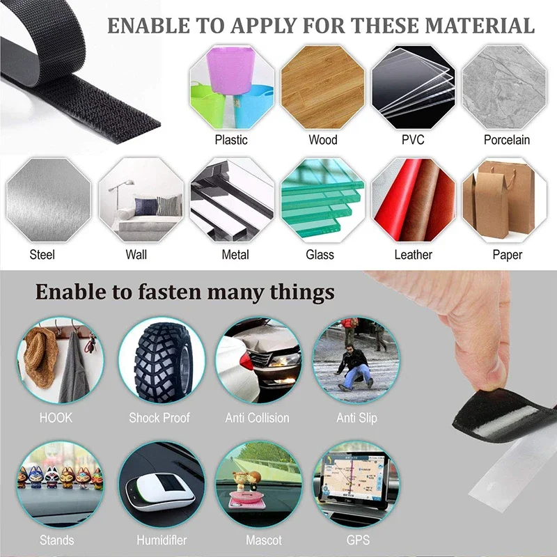 1-25M Velcros Self Adhesive Hook And Loop Tape Fastener House Diy Magic Tap Auto Adhesive Strong Glue Stickers Sticker Strap
