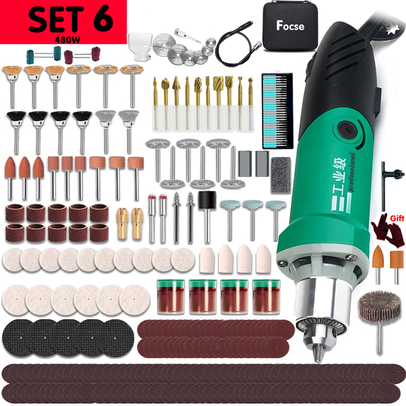 Dremel 260W/480W Taladro eléctrico de alta potencia Herramienta rotativa de grabado Eje flexible Velocidad variable 6 posiciones Pulido