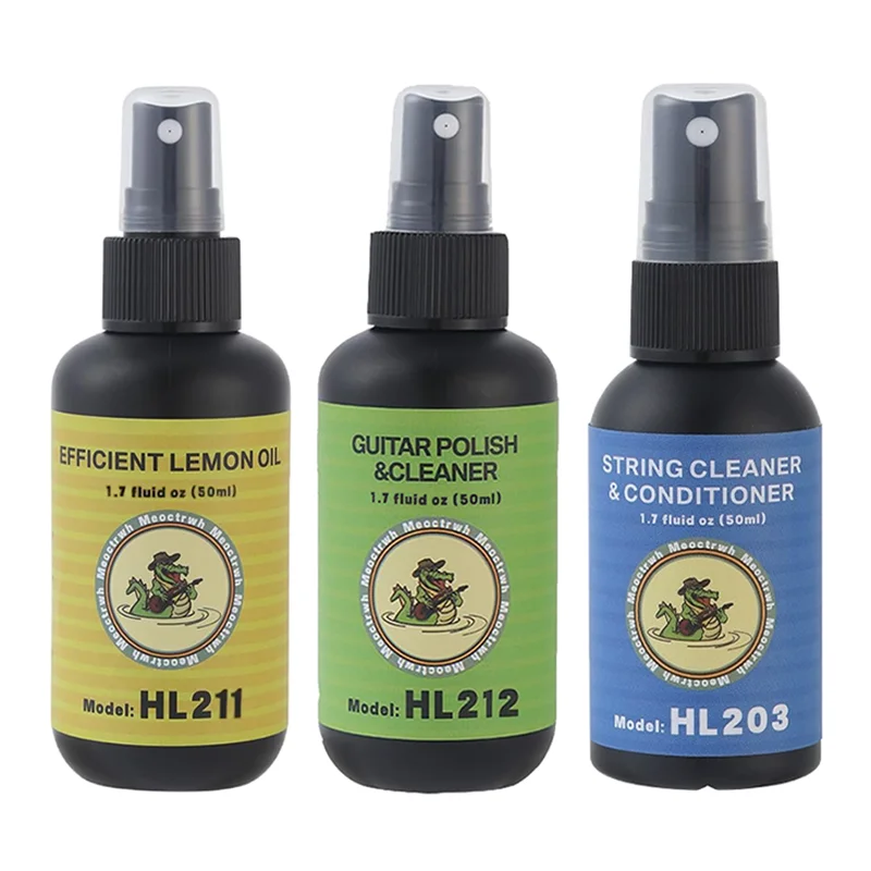 Guitar Cleaning All IN ONE Kit Fretboard Lemon oil Polish Guitar String-cleaner For Guitar Cleaning And Maintenance