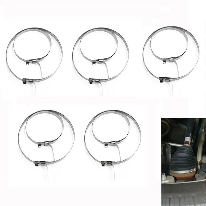 10PCS CV Boot Clips Kit Einstellbare Edelstahl Achse Kupplung Welle Guide Clamp CV Guide Clamp Kit Universal Auto ATV CV