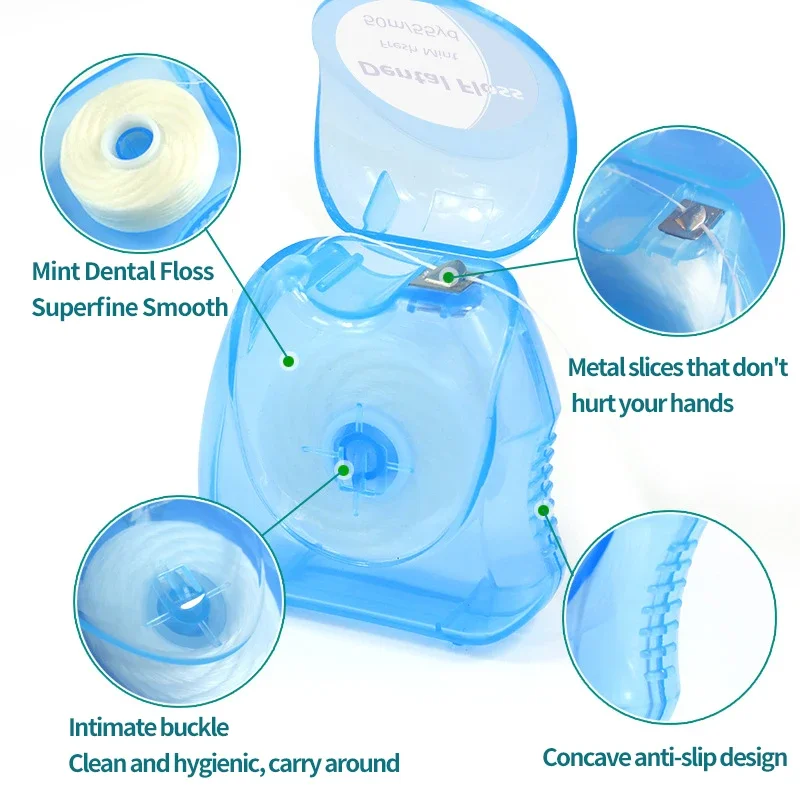 Mint Dental Floss Roll ไหมขัดฟันในครัวเรือนแยกบรรจุภัณฑ์ Clean Gap Slim ในครัวเรือน Pack ทิ้งไหมขัดฟัน Line
