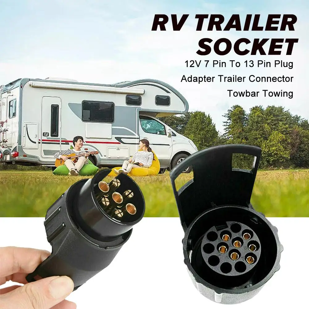 7 pinos a 13 pinos reboque caravana barra de reboque reboque adaptador tomada elétrica conversor 12v conector elétrico adaptador carro caminhão