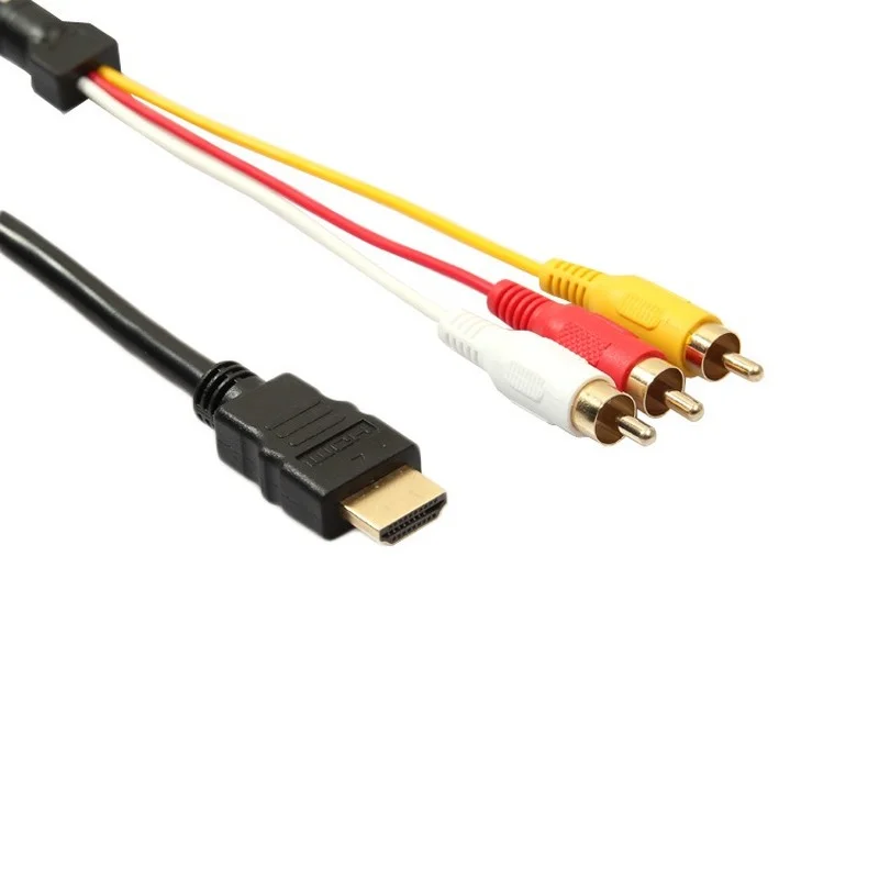 1,8 m negro compatible con HDMI macho a 3 RCA Audio Video componente AV Cable de vídeo componente de conversión