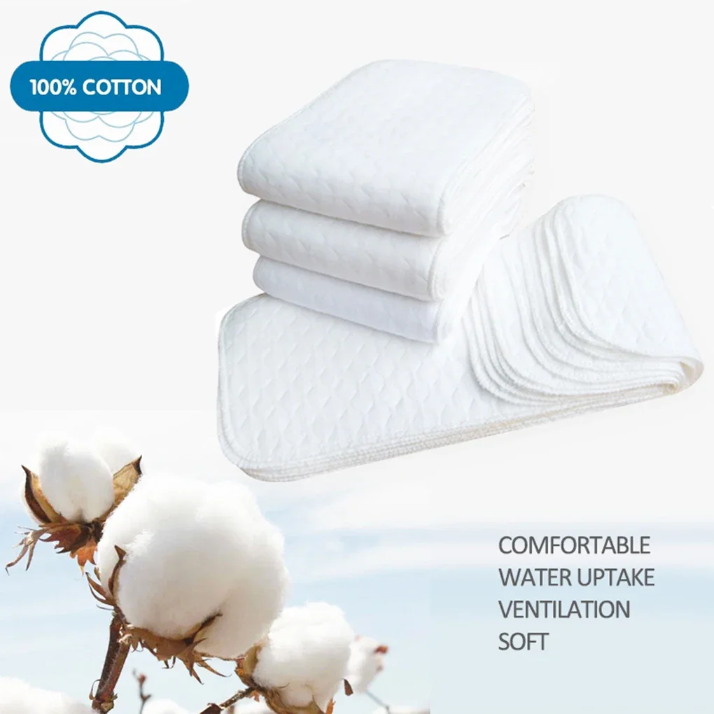 Fraldas de algodão laváveis e reutilizáveis para crianças, Baby Diaper Pad, Folding Changing Pads, Acessórios para crianças, 10pcs