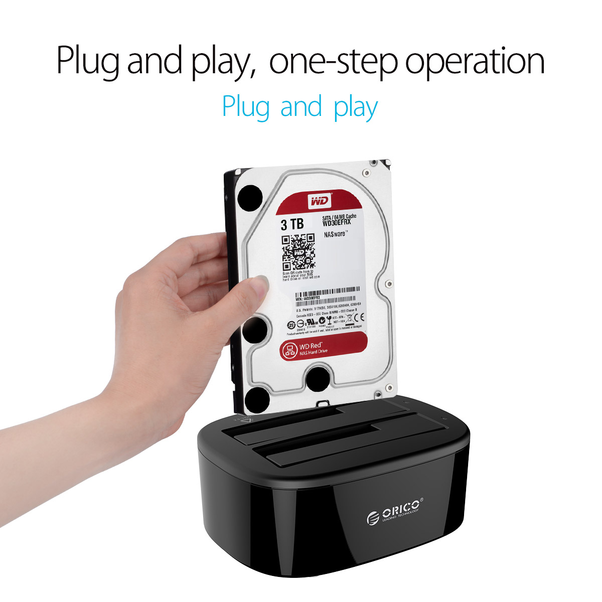 ORICO Dual-Bay Hard Drive Docking Station สําหรับ 2.5/3.5 นิ้ว HDD SSD SATA USB 3.0 HDD Docking Station พร้อม 12V3A Power Adapter