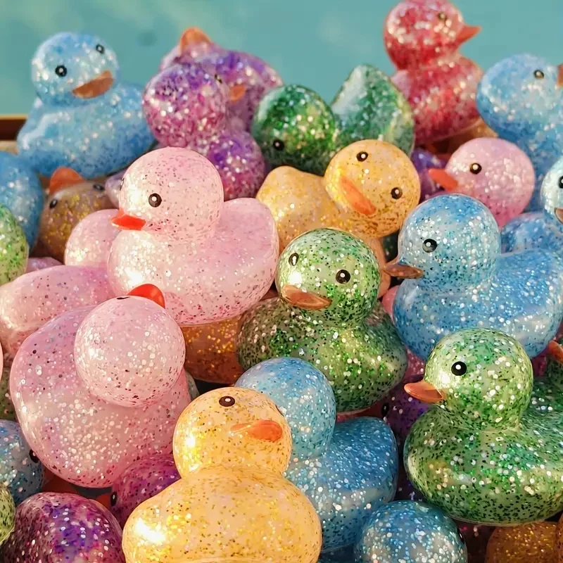 Sparkling Glitter Ducks - Perfect for Party & Holiday Decorations Tabletop Display, Festive Ornaments