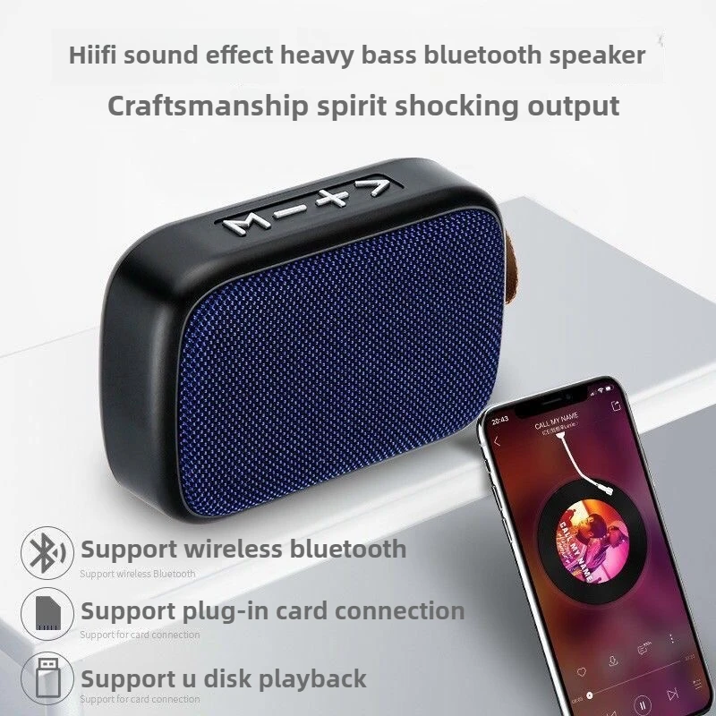 Draadloze Bluetooth-luidspreker voor mobiele telefoons, subwoofer, spraakankondiger met luid volume, kleine luidspreker met kaartsleuf