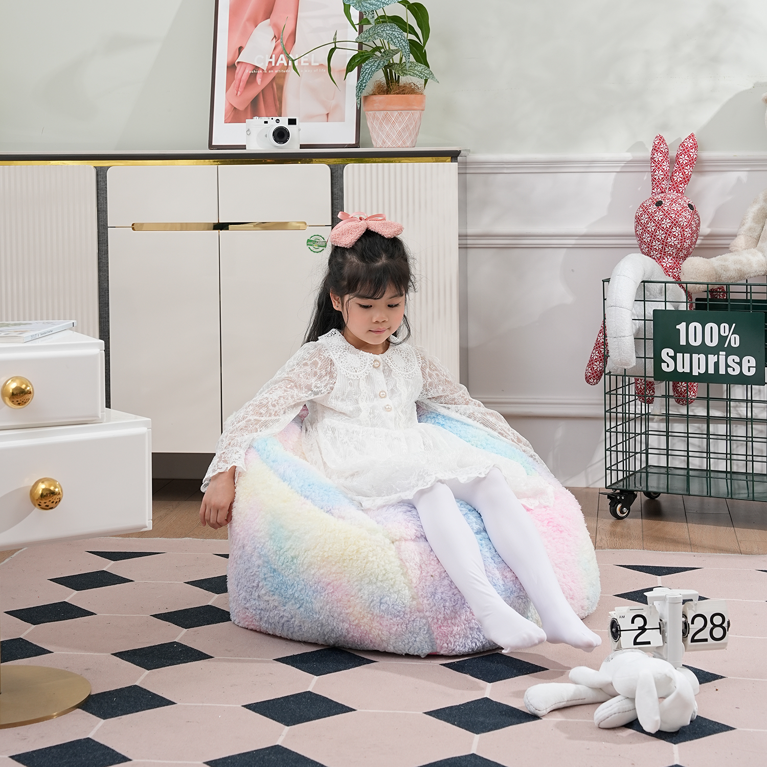 Saco de feijão sofá preguiçoso e infantil Shell sofá capa, cadeira de leitura varanda, infantil Pouf Enfant