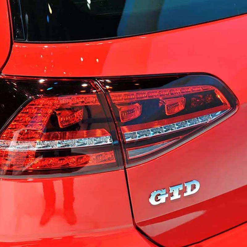 3D Metall Schwarz Rot Logo GTD Emblem Buchstaben Auto Front Grill Abzeichen Stamm Aufkleber Für 4 5 6 7 MK4 MK5 MK6 MK7 GTD Zubehör
