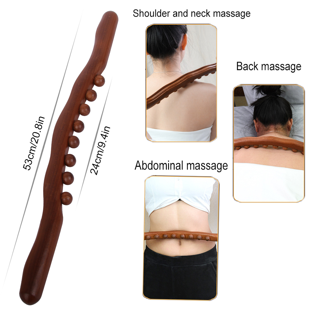 ไม้ GuaSha Stick Beech ไม้ Therapy กลับไหล่คอเอวเครื่องมือนวดไขมัน Burner Meridian Cellulite Scraper Body Slimming