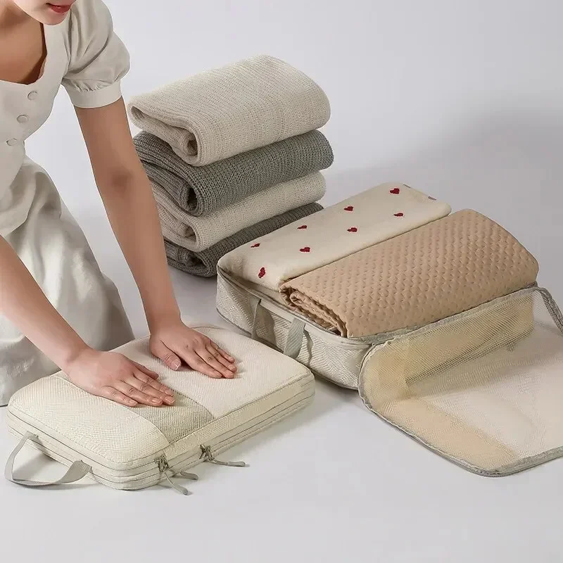 Reise-Aufbewahrungstasche, komprimierbare Packwürfel, Handgepäck, Reisekoffer, Gepäck-Organizer, faltbare, wasserdichte Handtasche, Reisetasche