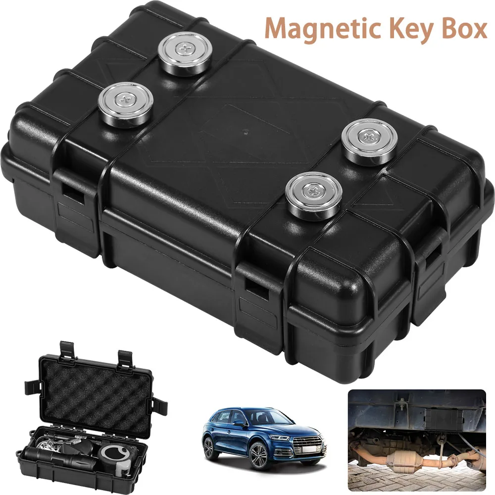 Caixa de chave magnética à prova d'água, suporte magnético sob chave do carro, à prova de ferrugem, caixa multifuncional para chave sobressalente, localizador gps