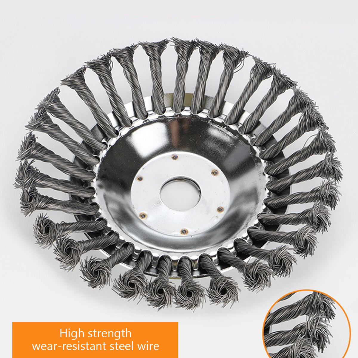 Roda de fio de aço de 6/8 polegadas, escova de ervas daninhas para jardim, cortador de grama, ferramentas de corte, cabeça de aparador de grama de jardim