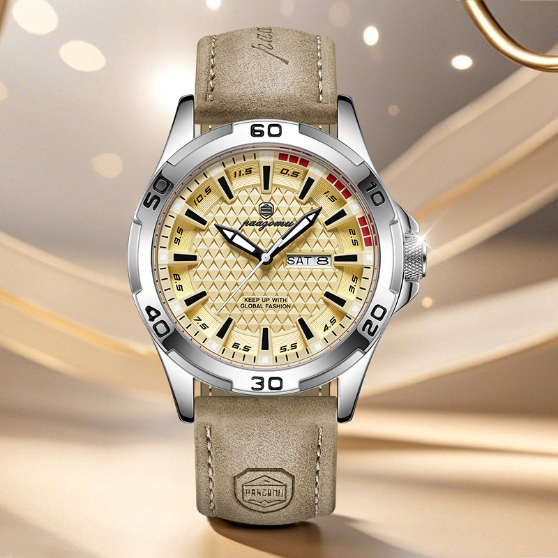 PAAZOMU Brand Men Fashion Quartz Watches Male Leather Strap Sport Waterproof Wristwatches CalendarClock Relogio Masculino