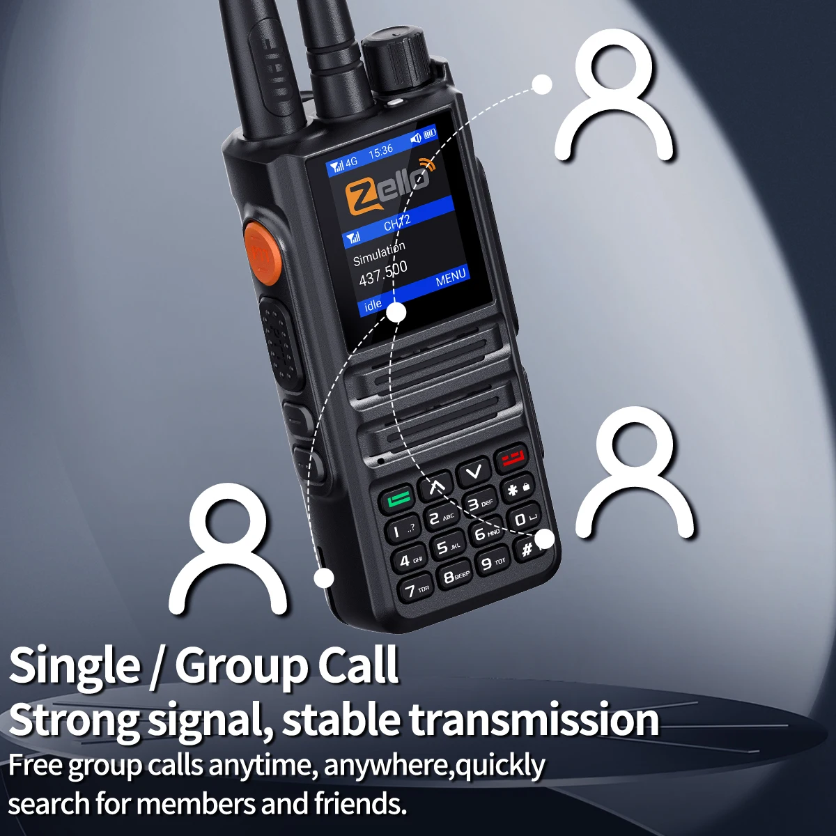 ABBREE GP-889 Dual Mode Netzwerk POC Radio Walkie Talkie ZELLO Global UHF Bluetooth WIFI 2G 4G Sim Karte Android Typ-C Amateurfunk