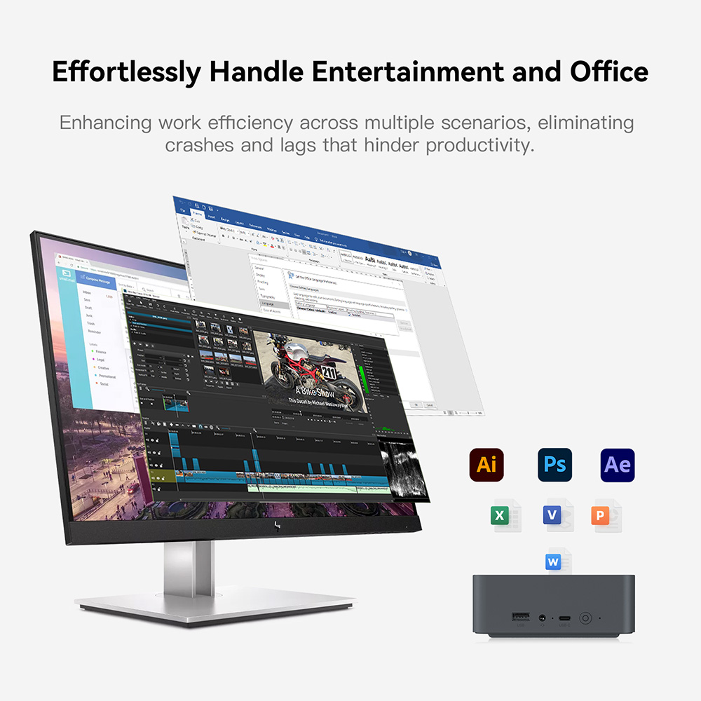 New Beelink Mini PC EQR5 AMD Ryzen7 5825U DDR4 32G 500G EQR5 Ryzen5 Pro 5650U 16G 500G SSD WiFi6 4K Type-C Gaming Mini Computer