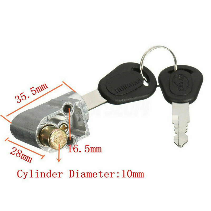New Battery Safety Pack Box Lock W/2 Key Ignition Lock Metal For Motorcycle Electric EBike Scooter 70g