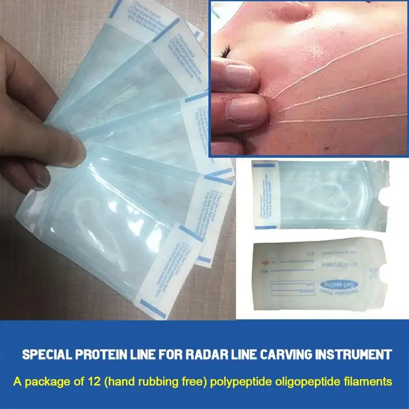 60/120 pces absorvível sem agulha linha de proteína de ouro anti-rugas rosto enchimento elevador endurecimento linha de colágeno anti-envelhecimento cuidados com a pele
