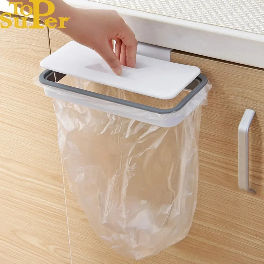 Bolsa colgante de basura, estante de almacenamiento de basura de cocina, gancho para bolsa, estropajo, soporte para estante seco, organizador de cocina, estante para platos