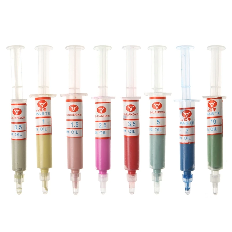 8Pcs Diamond Polishing Lapping Pastes Compound Syringes Set 0.5-10 Micron Tools