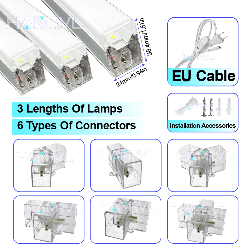 DIY Hexagon garage LED tube connector suspension wire cable accessories for honeycomb Lamp 110-240V for Barber Workshop Lighting