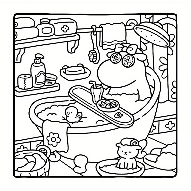 Cozy Friends 색칠하기 책 - 디럭스 에디션 페인트 바이 넘버 키트, 스트레스 해소 및 휴식, 휴일 및 생일에 이상적