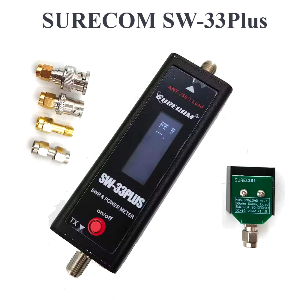 SURECOM SW-33Plus 100W Mini Power & SWR Meter VHF UHF 125-525MHz с адаптером для раций