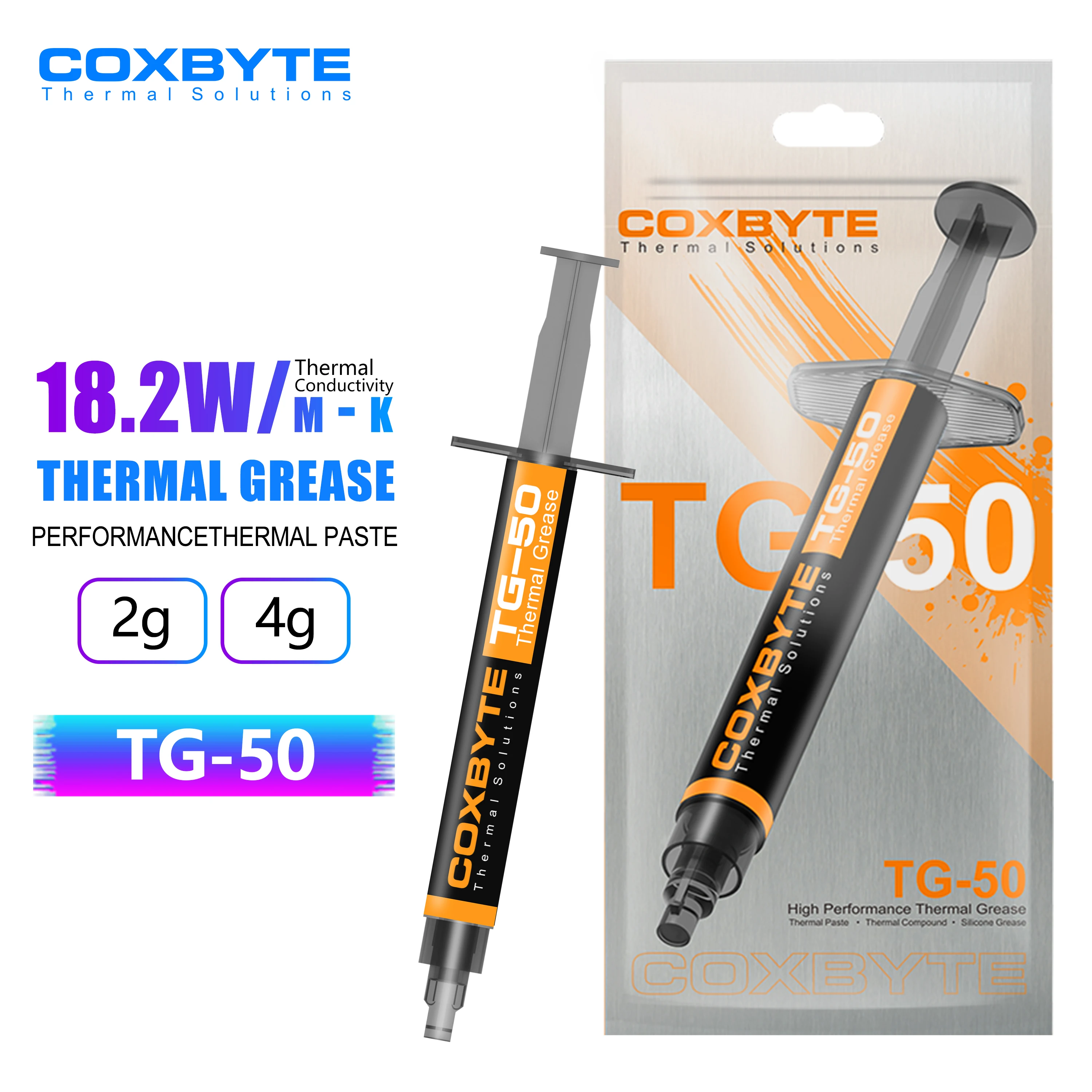 Coxbyte 18.2w/mk 2g/4g, refrigerador de graxa térmica para cpu amd processador intel, dissipador de calor, composto de resfriamento, pasta térmica