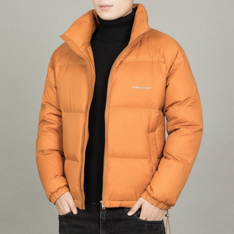 Autumn Winter New Men's Stand Collar Light Down Jacket Korean Fashion Oversize Warm Thick Coat White Orange Green Black