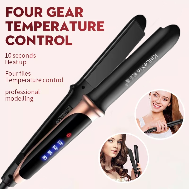 4 engrenagens temperatura ajustável 2in1 profissional alisador de cabelo de ferro plano ferramenta de estilo de aquecimento rápido para cabelos molhados ou secos