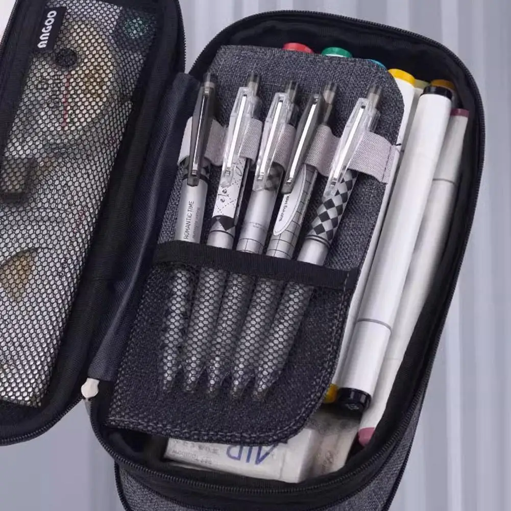 Astuccio per matite multifunzionale per cancelleria Materiale resistente allo sporco Design semplice e creativo Borsa portaoggetti con cerniera per colori alla moda