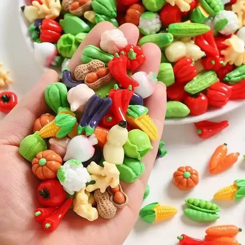 Mini juguetes de frutas, juguetes de verduras, mini modelos de comida, jardín de infantes para niños, mini juguetes para decoración del hogar