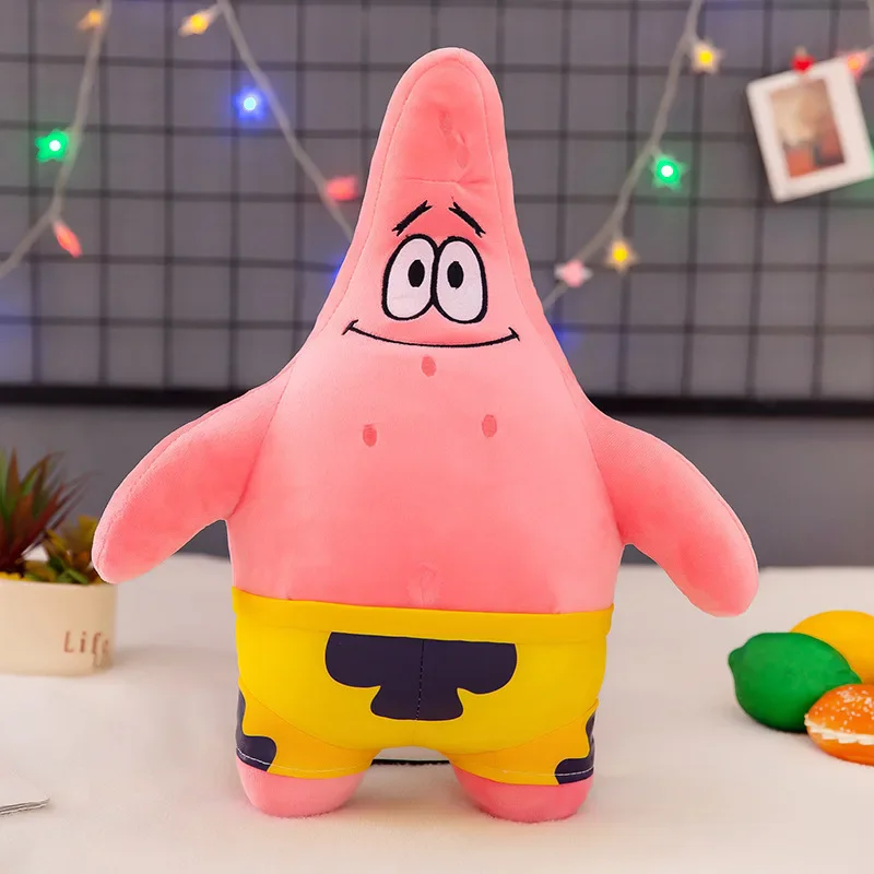 ขนาดใหญ่น่ารัก SpongeBob Patrick Star Plush ของเล่นนุ่มมาก Hug หมอนตุ๊กตาการ์ตูนอะนิเมะ Plushies Kawaii ตุ๊กตา Xmas ของขวัญ