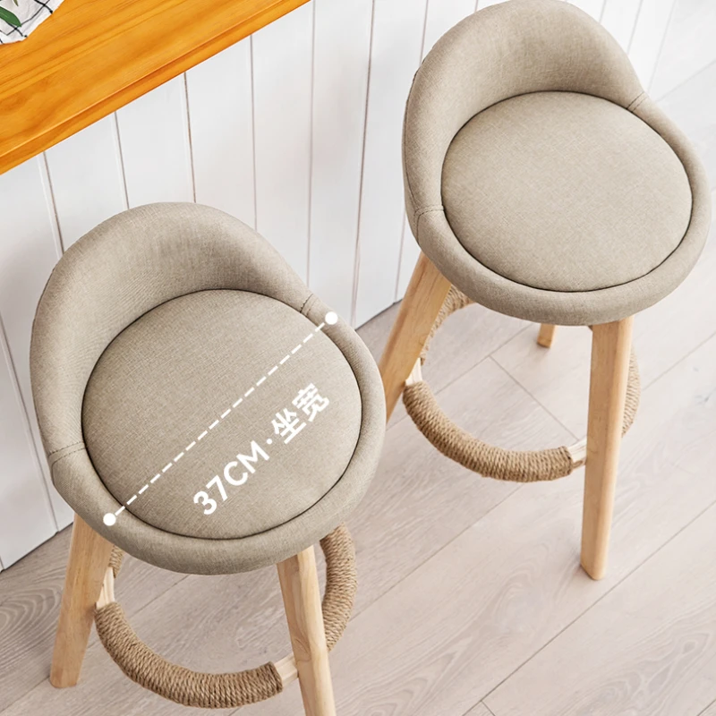 Nordic Minimalist Anti SLIP ไม้เก้าอี้สูงร้านอาหารด้านหน้าโต๊ะแคชเชียร์เก้าอี้โรงแรมบาร์ Creative ERGONOMIC เก้าอี้บาร์