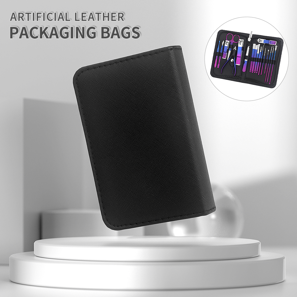 Conjunto de manicure, kit de pedicure profissional gradiente de aço inoxidável tesoura de unhas kit de aliciamento com estojo de viagem