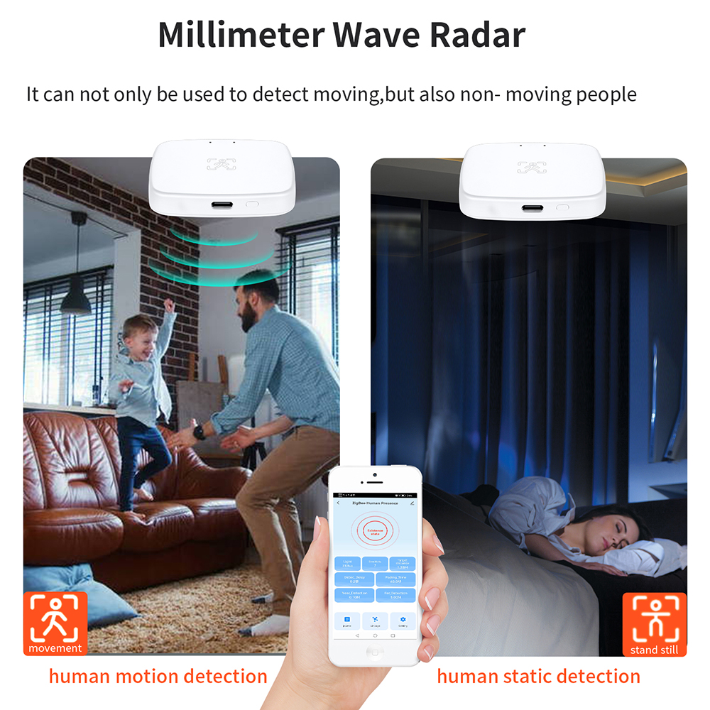Tuya wifi/zigbee detector de presença humana inteligente corpo humano sensor pir detector de radar sensores de movimento de microondas