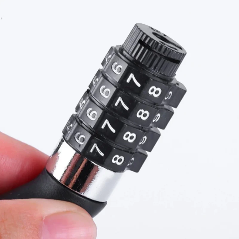Lucchetto per bicicletta Catena per cavi in acciaio Password di sicurezza Blocco a 4 cifre Combinazione antifurto Codice numerico Accessori per biciclette per bici di sicurezza