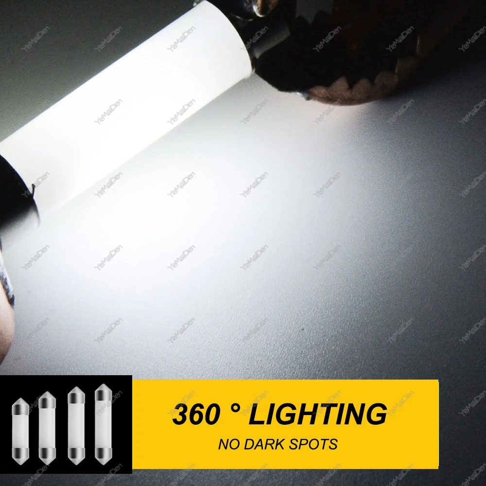 1 Miếng C5W Bóng Đèn LED Festoon 31Mm 36Mm 39Mm 41Mm C10W COB 12V 6500K trắng Nội Thất Ô Tô Đọc Sách Thân Cây Biển Đèn
