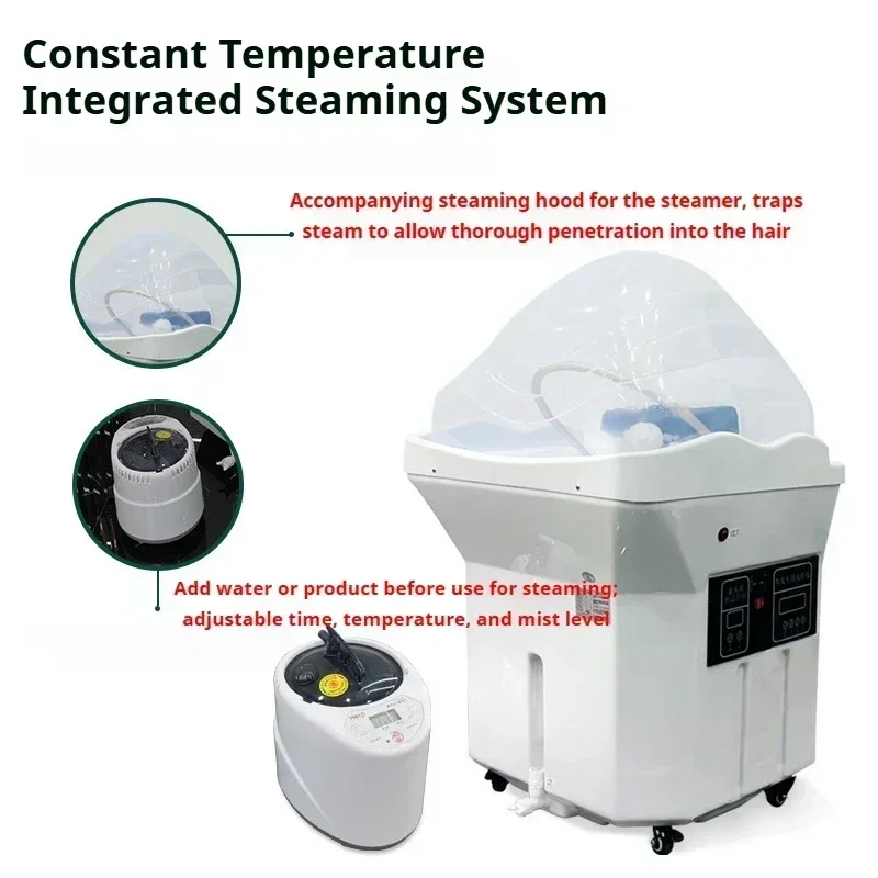 Verstelbare Head Spa Shampoo-stoel, multifunctioneel massagebed, haarwaskom