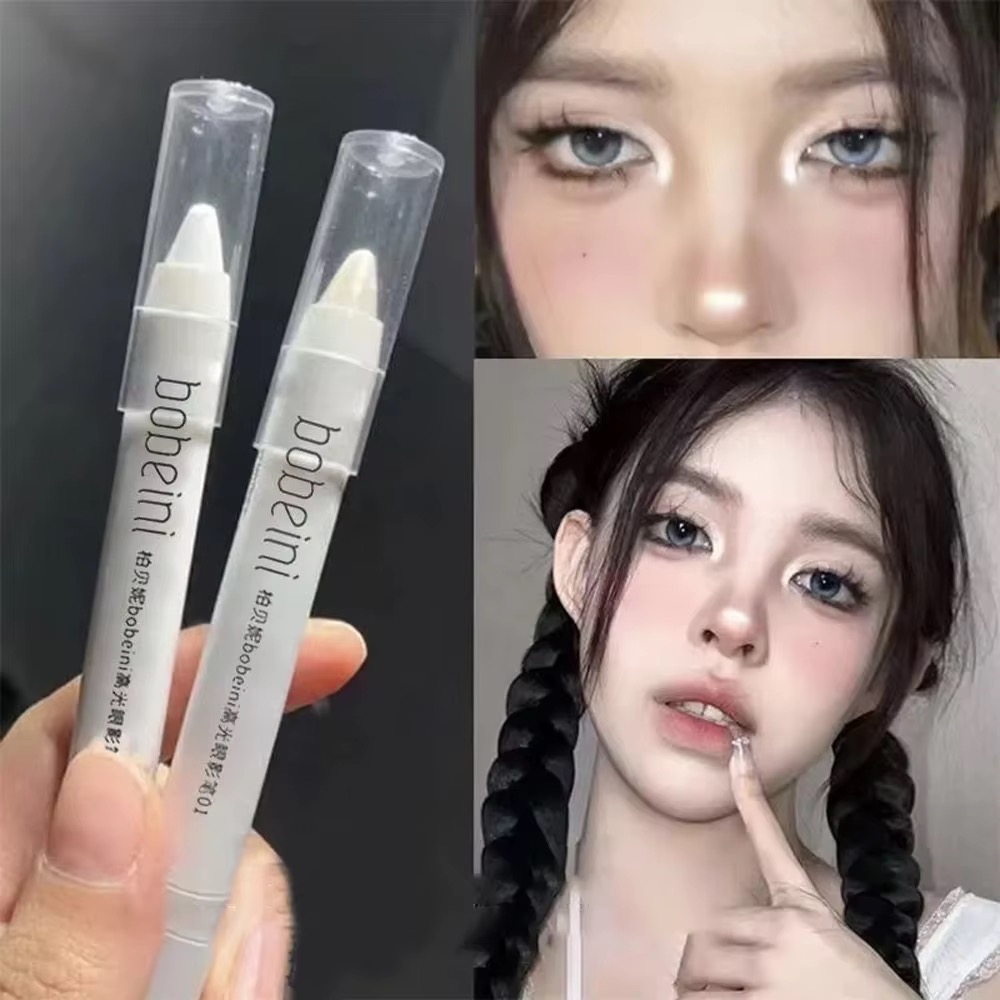 The 3-color highlighter eyeshadow pencil is waterproof and non-smudging, easy to use, matte and brightens the eyeshadow stick
